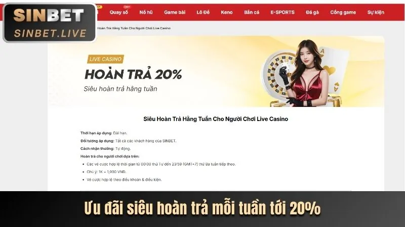 Khuyến mãi dành riêng cho từng sảnh game